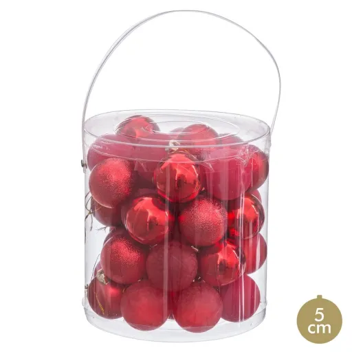 Bolas de Natal Vermelho Plástico Ø 5 cm (40 Unidades)