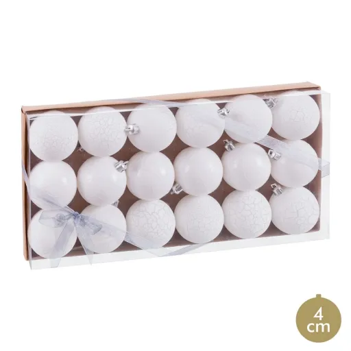 Bolas de Natal Branco Plástico Ø 5 cm (18 Unidades)