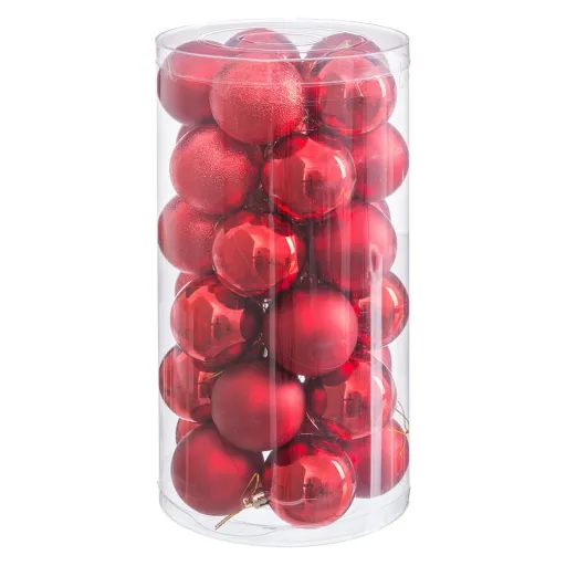 Bolas de Natal Vermelho Plástico Ø 6 cm (30 Unidades)