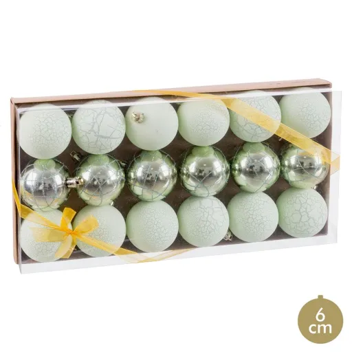 Bolas de Natal Verde Plástico Ø 6 cm (18 Unidades)