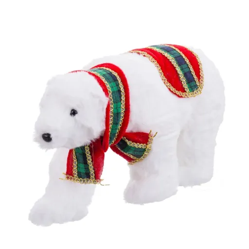 Adorno Natalício Multicolor Urso Polar 28 x 12 x 21 cm