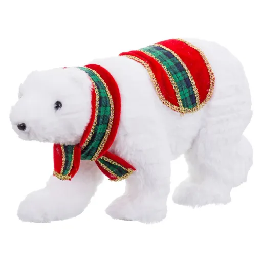 Adorno Natalício Multicolor Urso Polar 34 x 13 x 26 cm