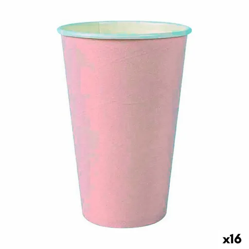 Conjunto de Copos Algon Descartáveis Cartão Cor de Rosa 7 Peças 450 ml (16 Unidades)