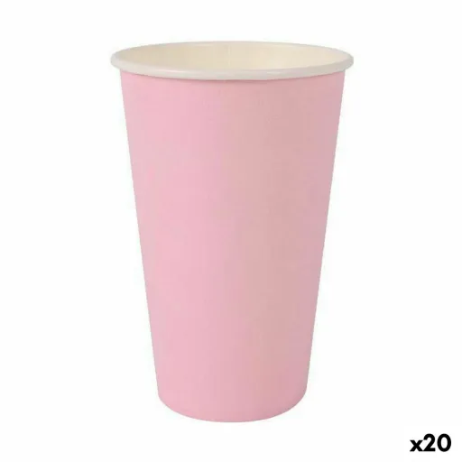 Conjunto de Copos Algon Descartáveis Cartão Cor de Rosa 10 Peças 330 ml (20 Unidades)