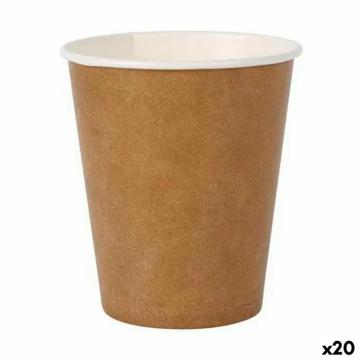 Conjunto de Copos Algon Descartáveis Papel Kraft 12 Peças 250 ml (20 Unidades)