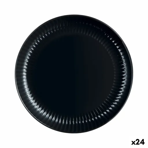 Prato de Jantar Luminarc Cottage Preto Vidro 25 cm (24 Unidades)