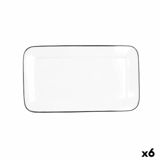 Bandeja de Aperitivos Quid Gastro Branco Cerâmica 31 x 18 cm (6 Unidades)