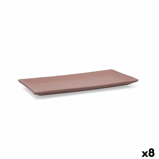 Bandeja de Aperitivos Quid Mineral Gres Terracota Cerâmica 15 x 30 cm (8 Unidades)