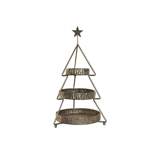 Fruteira Home ESPRIT Dourado Metal 43 x 43 x 79 cm Árvore de Natal