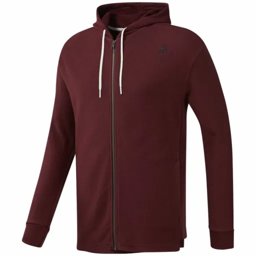 Polar com Capuz Homem Reebok TE TWILL FZ HOODIE EC079 Grená