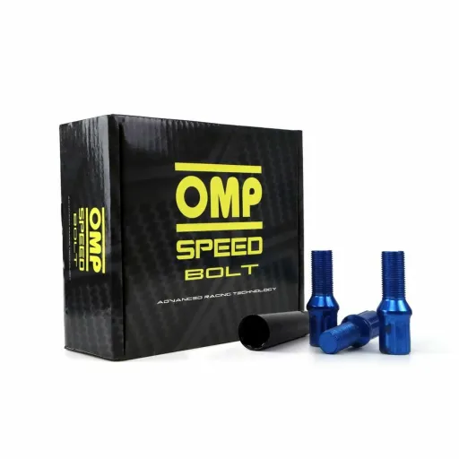 Set Porcas OMP 27 mm Azul 20 Uds M12 x 1,25