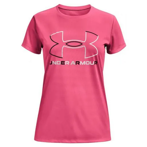 Camisola de Manga Curta Mulher Under Armour Big Logo Cor de Rosa