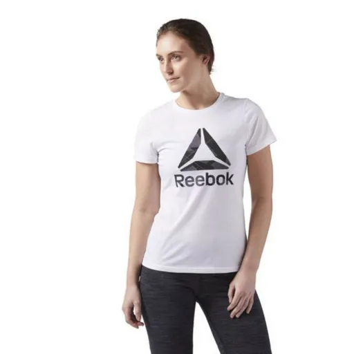 Camisola de Manga Curta Mulher Reebok Wor CS Graphic Tee Branco