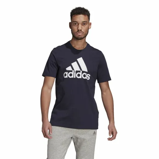 Camisola de Manga Curta Homem  Essentials Big Logo  Adidas Legend Ink  Azul