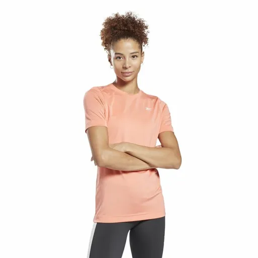 Camisola de Manga Curta Mulher Workout Ready  Reebok Supremium Cor de Rosa