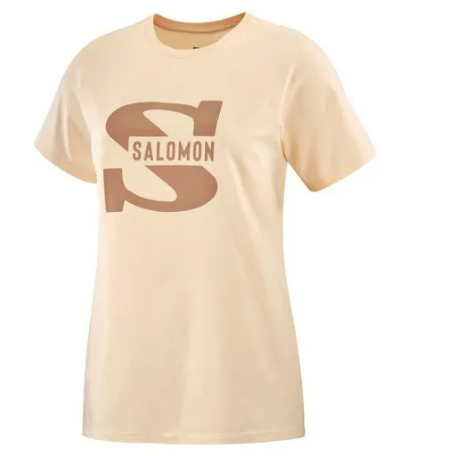 Camisola de Manga Curta Homem Salomon Big Logo Nude Bege Castanho