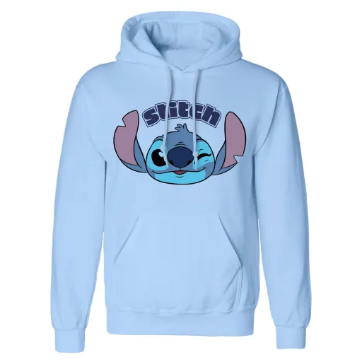 Polar com Capuz Unissexo Stitch Cute Face Azul