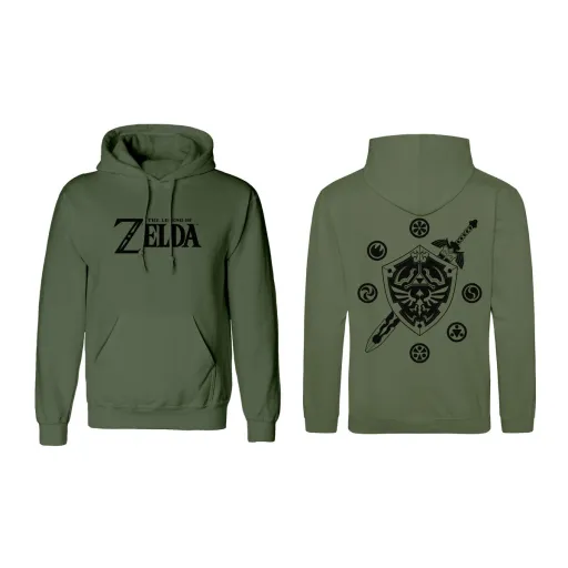 Polar com Capuz Unissexo The Legend of Zelda Logo And Shield Verde