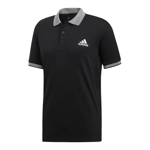 Polo de Manga Curta Homem Adidas CLUB SOLID POLO DX1806 Preto Poliéster Homem XS