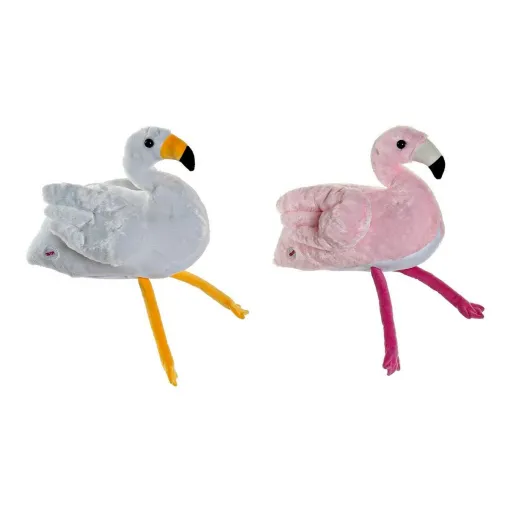 Peluche DKD Home Decor Branco Cor de Rosa Infantil Flamimgo Rosa 34 x 25 x 27 cm (2 Unidades)