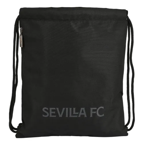 Saco Mochila com Cordas Sevilla Fútbol Club Teen 35 x 40 x 1 cm Preto