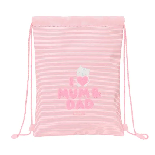 Saco Mochila com Cordas Safta Love Cor de Rosa (26 x 34 x 1 cm)