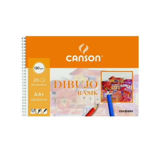 Bloco de Desenho Canson Basik Liso Com Caixa Microperfurado 130 g/m²