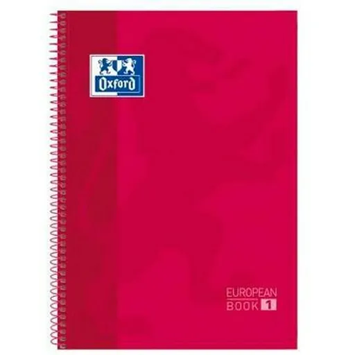 Caderno Oxford European Book Vermelho A4 5 Peças