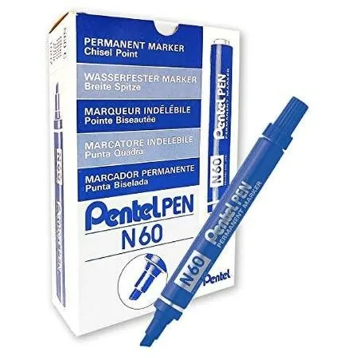 Rotulador Permanente Pentel N60 Azul 12 Peças