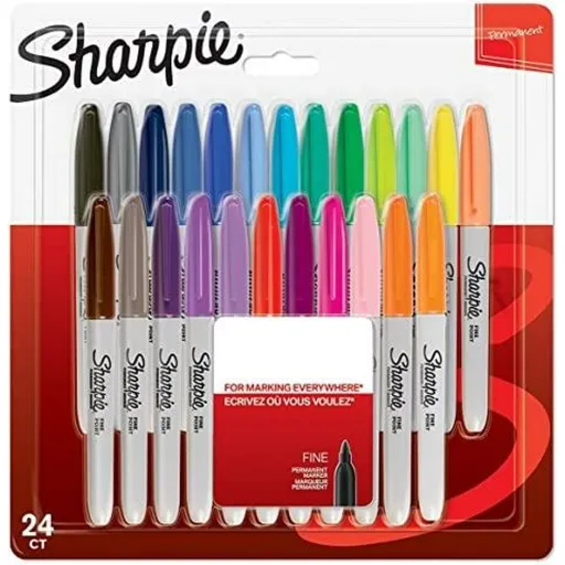 Conjunto de Canetas de Feltro Sharpie 24 Peças Permanente Multicolor 0,9 mm