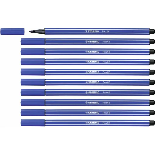 Rotuladores Stabilo Pen 68 Azul Marinho (10 Peças)