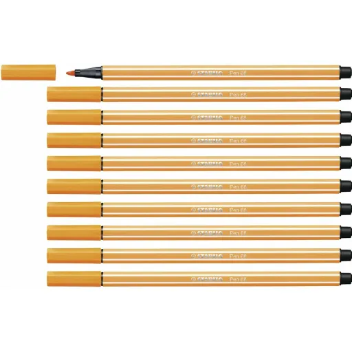 Rotuladores Stabilo Pen 68 Laranja (10 Peças)