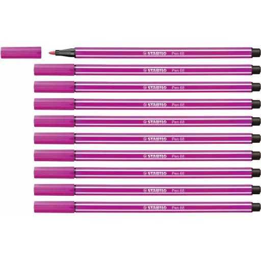 Rotuladores Stabilo Pen 68 Cor de Rosa (10 Peças)