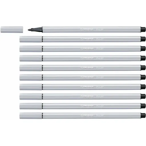 Rotuladores Stabilo Pen 68 Cinzento Claro (10 Peças)