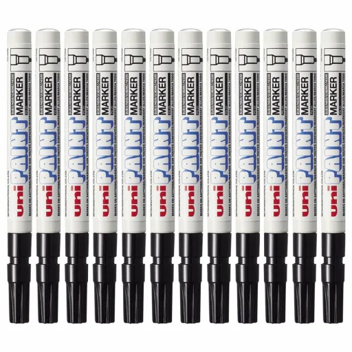 Rotulador Permanente Uni-Ball Paint PX-21L Preto 12 Peças