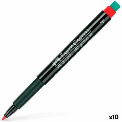 Rotulador Permanente Faber-Castell Multimark 1513 F Vermelho (10 Unidades)