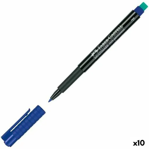 Rotulador Permanente Faber-Castell Multimark 1513 F Azul (10 Unidades)