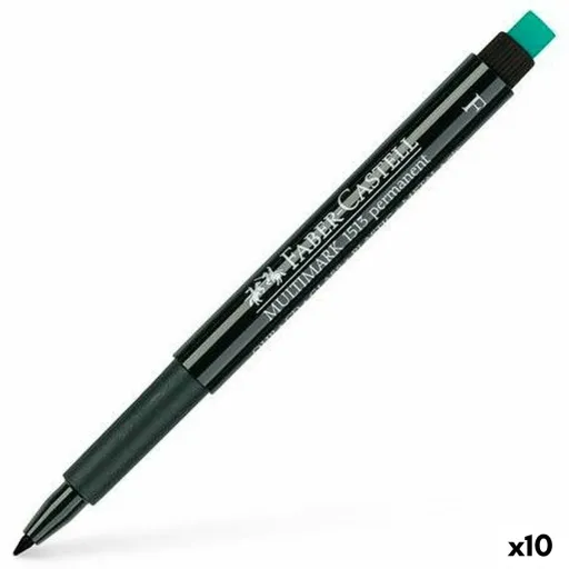 Rotulador Permanente Faber-Castell Multimark 1513 F Preto (10 Unidades)