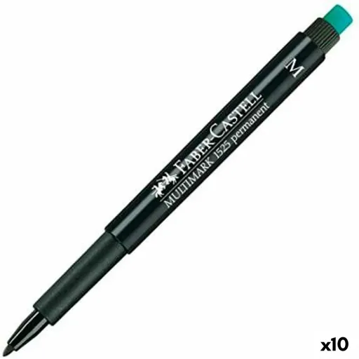 Rotulador Permanente Faber-Castell Multimark 1525 M Preto (10 Unidades)