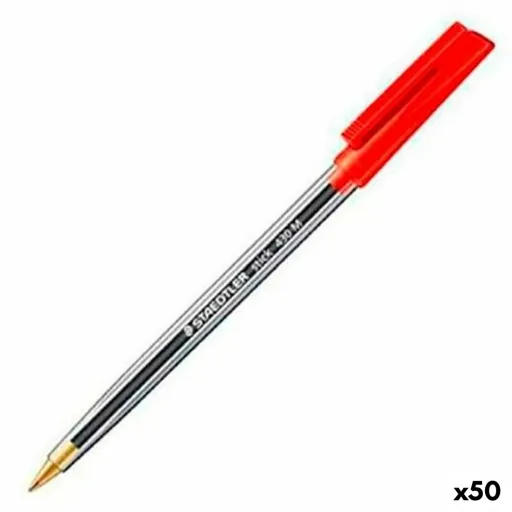 Caneta Staedtler Stick 430 Vermelho (50 Unidades)