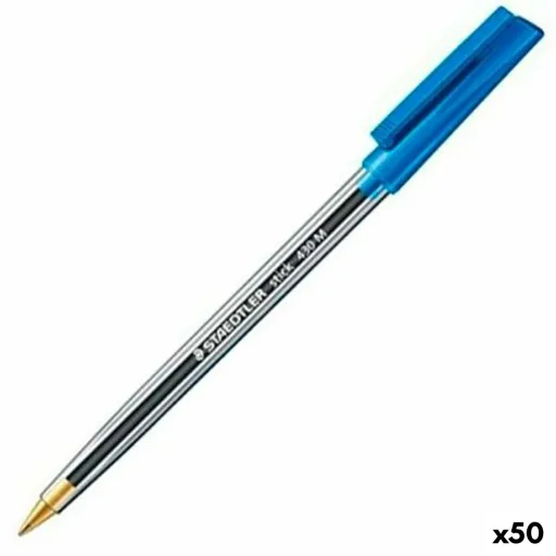 Caneta Staedtler Stick 430 Azul (50 Unidades)