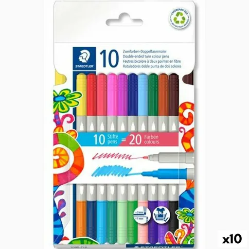 Conjunto de Canetas de Feltro Staedtler Noris 3280 Multicolor (10 Unidades)