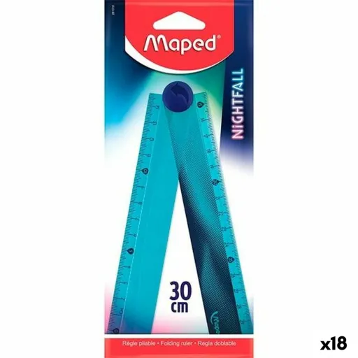 Régua Maped Nightfall Azul Plástico 30 cm 18 Unidades