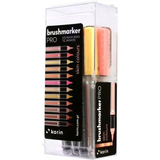 Conjunto de Canetas de Feltro Karin Brushmarker Pro - Skin Colours 12 Peças