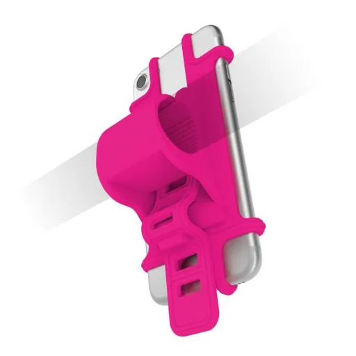 Suporte de Telemóvel para Bicicleta Celly EASYBIKEPK Cor de Rosa Silicone