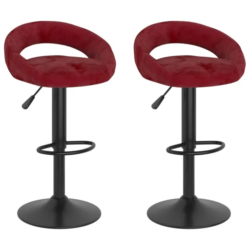 Bancos de Bar   Veludo Vermelho Tinto (2 pcs)