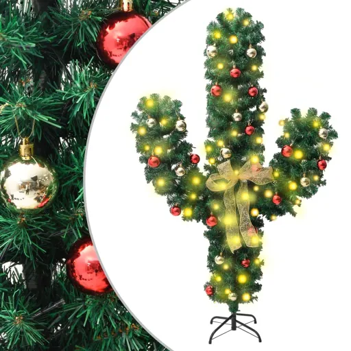 Cato de Natal com Suporte e LEDs PVC 180 cm Verde