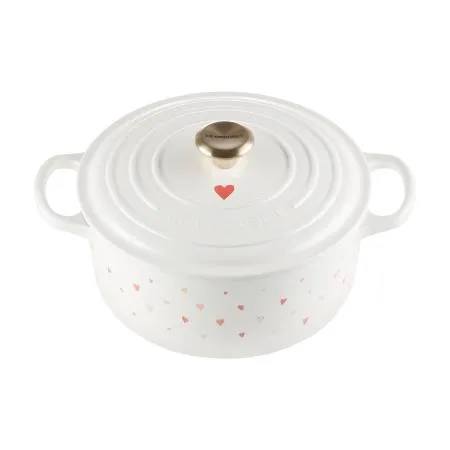 LE CREUSET - Cocotte Red. Evol. 22 Branca Corações 21177228451450