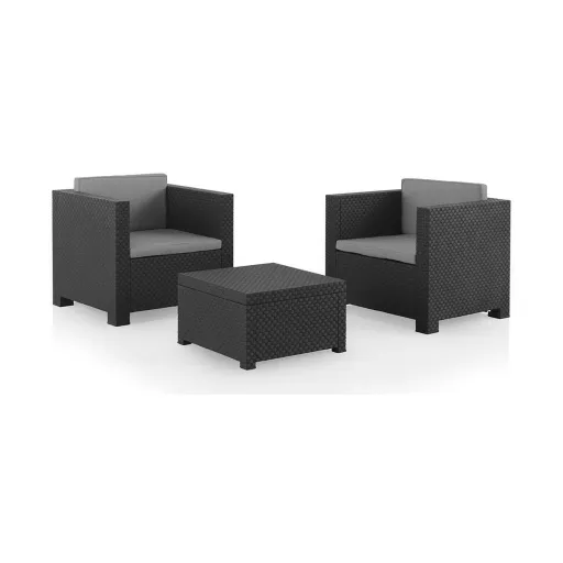 Conjunto de Mesa com 2 Poltronas SP Berner Diva Tete Grafit