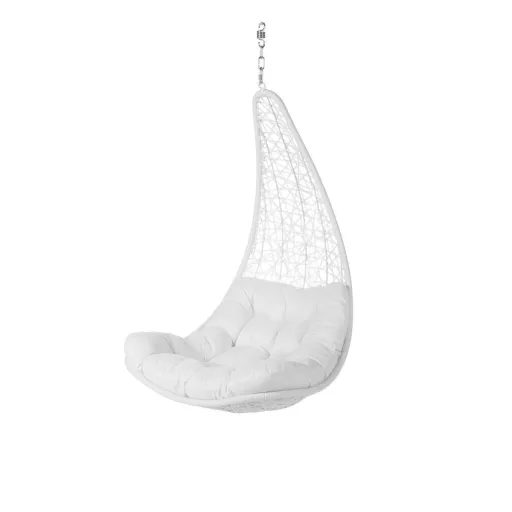 Poltrona de Jardim Suspensa Dido Branco Rotim 82 x 84 x 132 cm